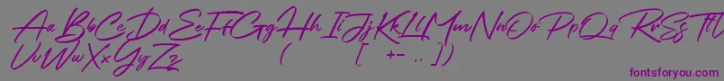 Шрифт Chalifor Dalsatic DEMO – фиолетовые шрифты на сером фоне