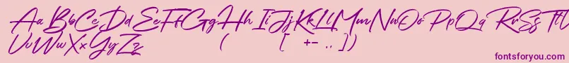 Chalifor Dalsatic DEMO Font – Purple Fonts on Pink Background