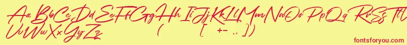 フォントChalifor Dalsatic DEMO – 赤い文字の黄色い背景
