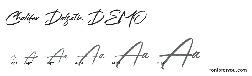 Размеры шрифта Chalifor Dalsatic DEMO