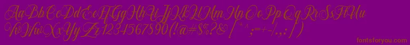 Fonte Chalisa Octavia Font D by 7NTypes – fontes marrons em um fundo roxo