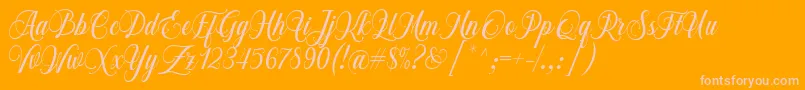 Fonte Chalisa Octavia Font D by 7NTypes – fontes rosa em um fundo laranja