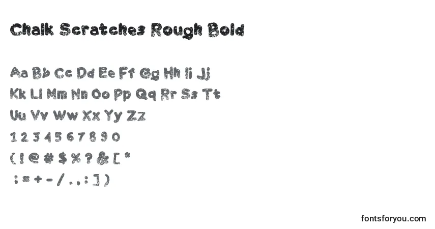 Czcionka Chalk Scratches Rough Bold – alfabet, cyfry, specjalne znaki