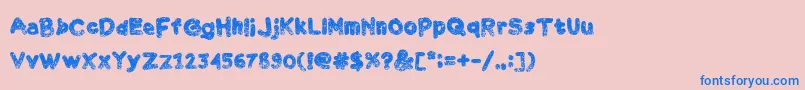 Chalk Scratches Rough Bold-Schriftart – Blaue Schriften auf rosa Hintergrund
