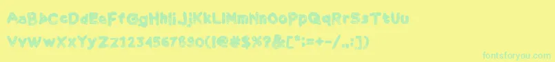 フォントChalk Scratches Rough Bold – 黄色い背景に緑の文字
