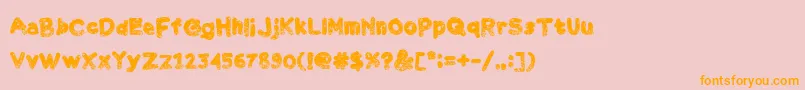 Chalk Scratches Rough Bold Font – Orange Fonts on Pink Background