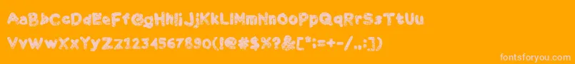 Chalk Scratches Rough Bold Font – Pink Fonts on Orange Background