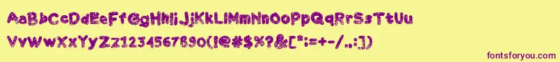 Chalk Scratches Rough Bold Font – Purple Fonts on Yellow Background