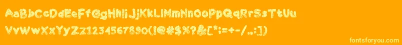 フォントChalk Scratches Rough Bold – オレンジの背景に黄色の文字
