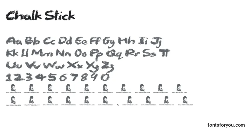 A fonte Chalk Stick – alfabeto, números, caracteres especiais
