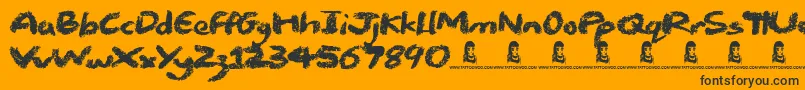 Chalk Stick Font – Black Fonts on Orange Background