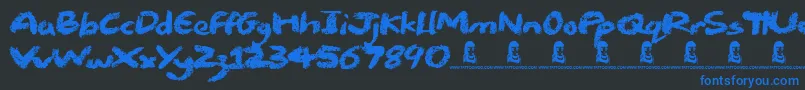 Chalk Stick Font – Blue Fonts on Black Background
