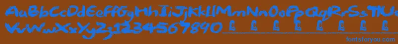 Chalk Stick Font – Blue Fonts on Brown Background