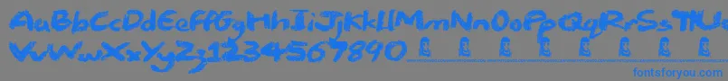 Chalk Stick Font – Blue Fonts on Gray Background