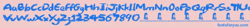 Chalk Stick Font – Blue Fonts on Pink Background