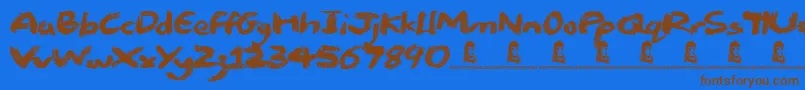 Chalk Stick Font – Brown Fonts on Blue Background