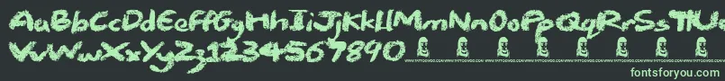 Chalk Stick Font – Green Fonts on Black Background