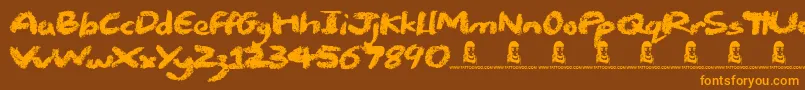 Chalk Stick Font – Orange Fonts on Brown Background