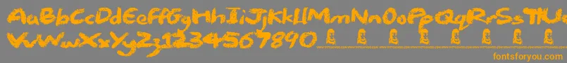Chalk Stick Font – Orange Fonts on Gray Background