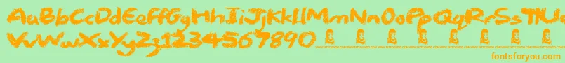 Chalk Stick Font – Orange Fonts on Green Background
