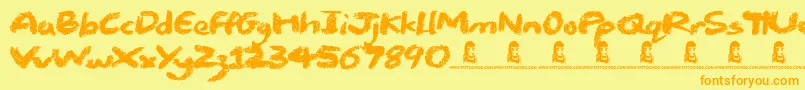 Chalk Stick Font – Orange Fonts on Yellow Background