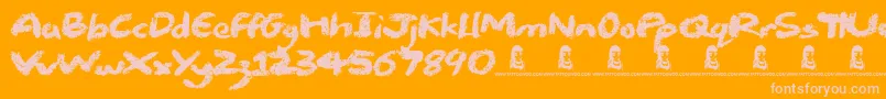 Chalk Stick Font – Pink Fonts on Orange Background