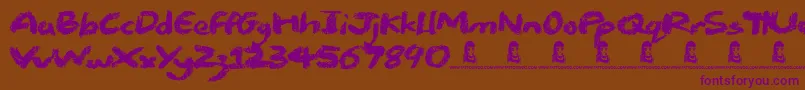 Chalk Stick Font – Purple Fonts on Brown Background