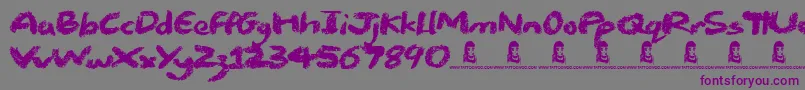 Chalk Stick Font – Purple Fonts on Gray Background