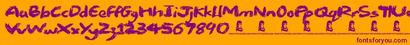 Chalk Stick Font – Purple Fonts on Orange Background