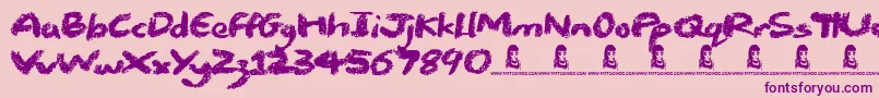 Chalk Stick Font – Purple Fonts on Pink Background