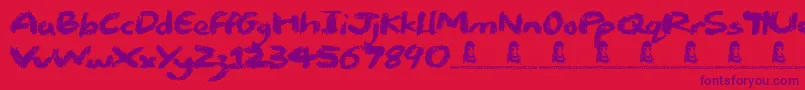 Chalk Stick Font – Purple Fonts on Red Background