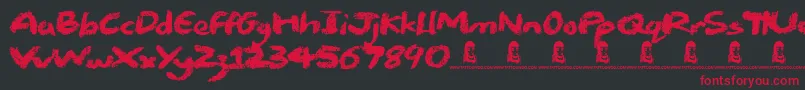 Chalk Stick Font – Red Fonts on Black Background