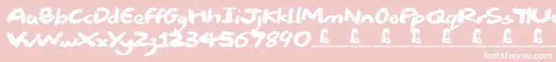 Chalk Stick Font – White Fonts on Pink Background