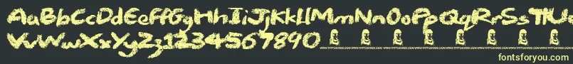 Chalk Stick Font – Yellow Fonts on Black Background