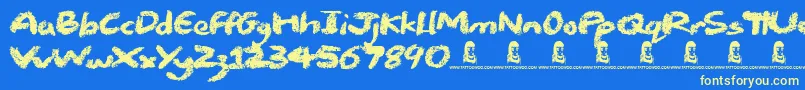 Chalk Stick Font – Yellow Fonts on Blue Background