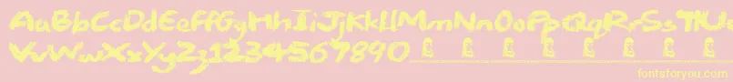Chalk Stick Font – Yellow Fonts on Pink Background