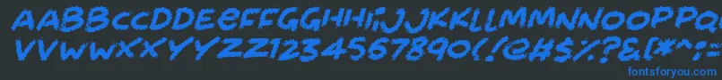 フォントChalkabout Italic – 黒い背景に青い文字