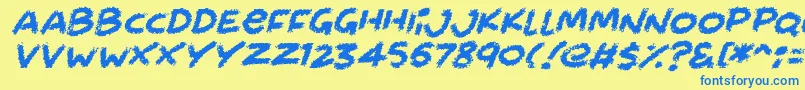 Chalkabout Italic Font – Blue Fonts on Yellow Background