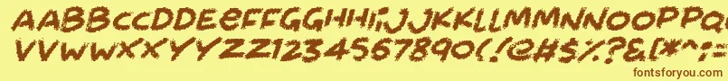 Chalkabout Italic-Schriftart – Braune Schriften auf gelbem Hintergrund