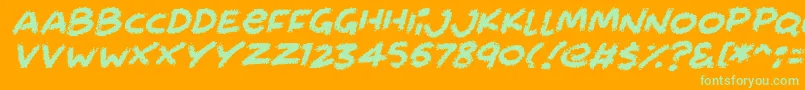 Шрифт Chalkabout Italic – зелёные шрифты на оранжевом фоне