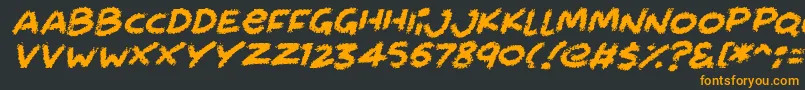Шрифт Chalkabout Italic – оранжевые шрифты на чёрном фоне