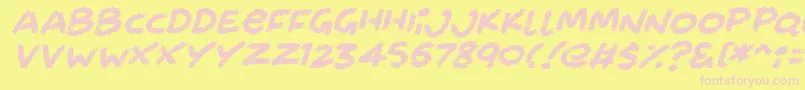 Chalkabout Italic-Schriftart – Rosa Schriften auf gelbem Hintergrund