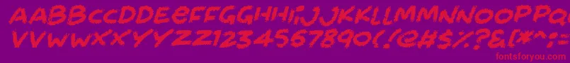 Chalkabout Italic Font – Red Fonts on Purple Background