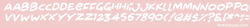 Chalkabout Italic Font – White Fonts on Pink Background