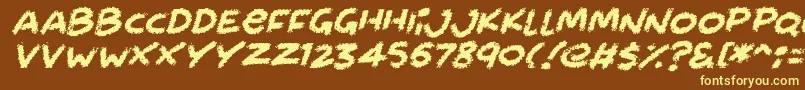 フォントChalkabout Italic – 黄色のフォント、茶色の背景