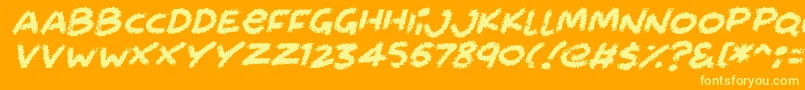 Czcionka Chalkabout Italic – żółte czcionki na pomarańczowym tle