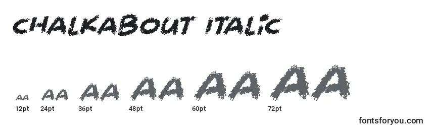 Tamaños de fuente Chalkabout Italic