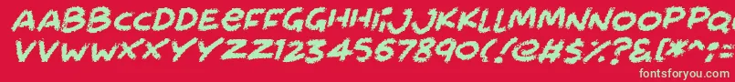 fuente Chalkabout Italic – Fuentes Verdes Sobre Fondo Rojo