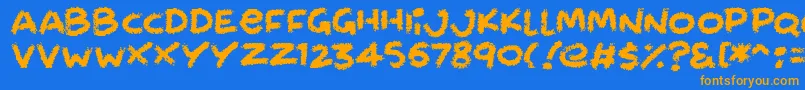 Chalkabout Font – Orange Fonts on Blue Background