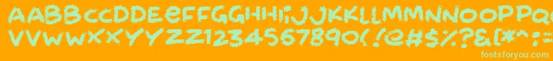 Chalkabout Font – Green Fonts on Orange Background